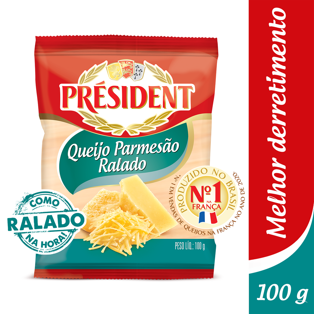 Queijo Parmesão Ralado Président Pacote 100g