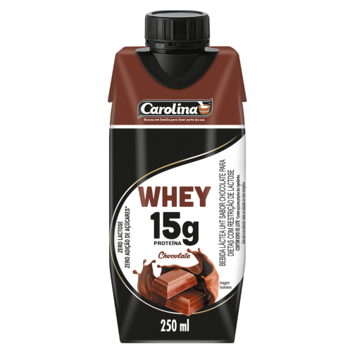 BEBIDA COM WHEY UHT CHOCOLATE WHEY 250ml CAROLINA