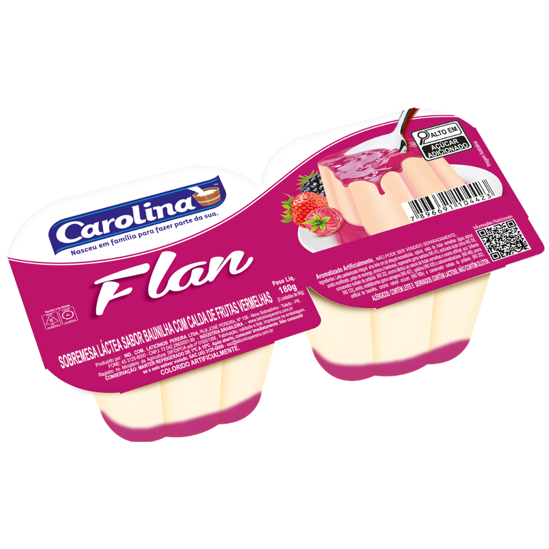 FLAN FRUTAS VERMELHAS 180g CAROLINA