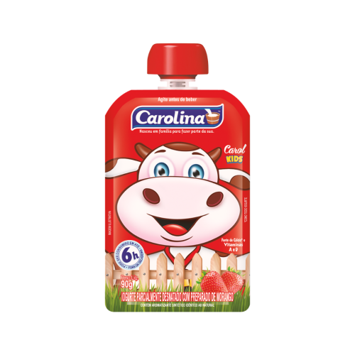 IOGURTE POUCH DE MORANGO KIDS 90G CAROLINA