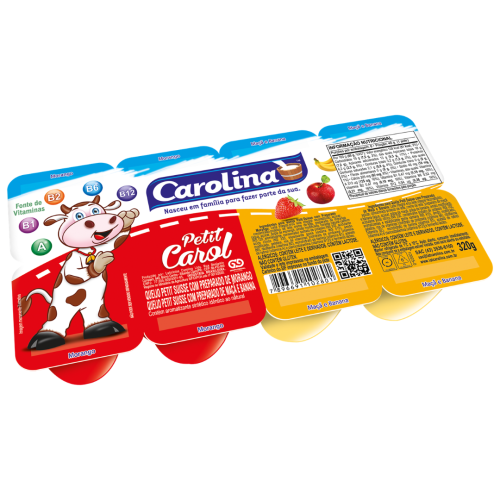 IOGURTE PETIT DE MORANGO + MAÇÃ BANANA 320g CAROLINA