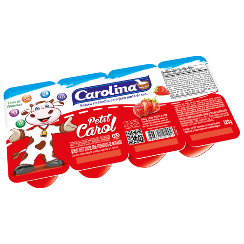 IOGURTE PETIT DE MORANGO 320g CAROLINA