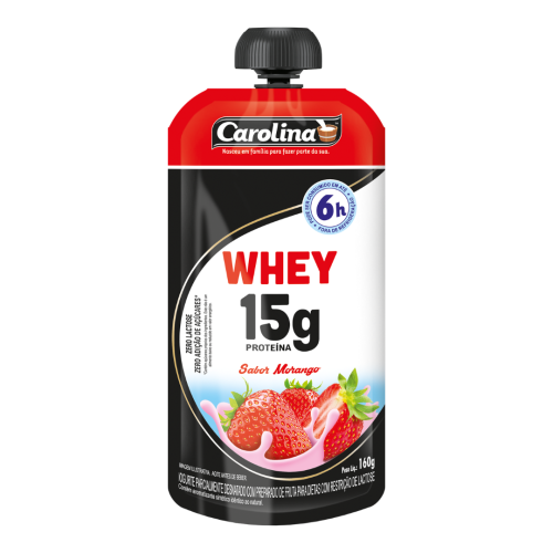 IOGURTE POUCH MORANGO WHEY 160G CAROLINA