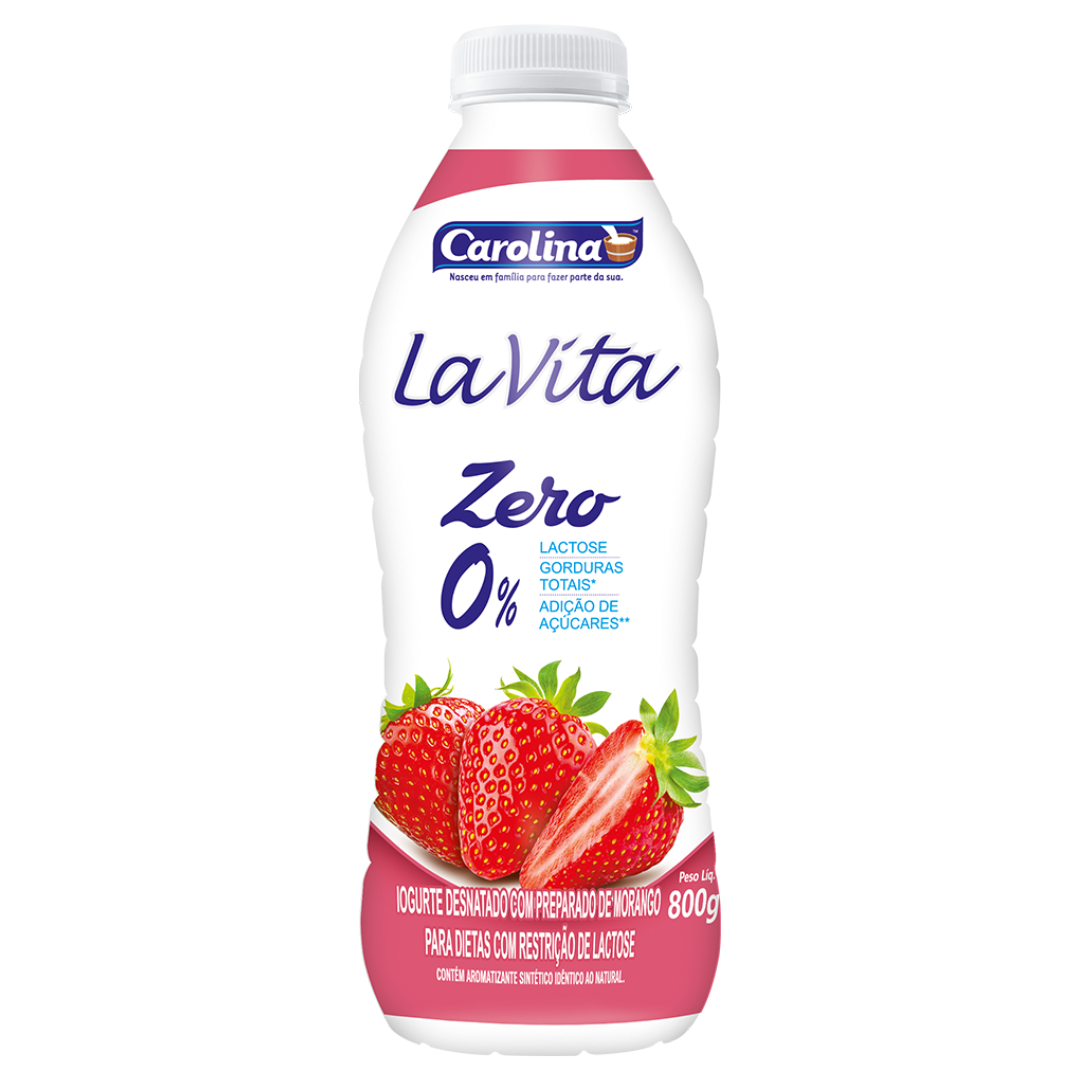 Iogurte de Morango 800g Beb Trio Zero La Vita
