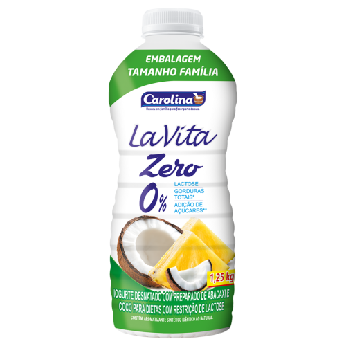 Iogurte de Abacaxi e Coco 1250g Beb Trio Zero La Vita