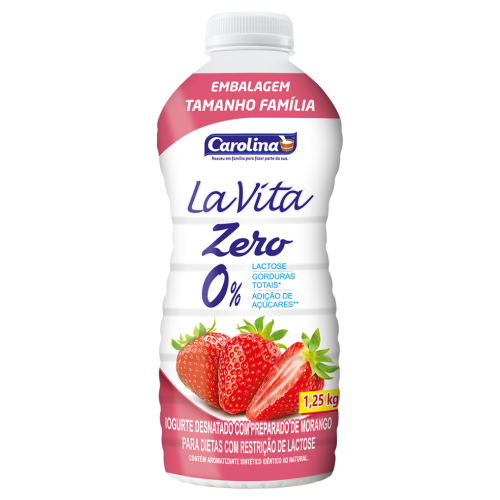 Iogurte de Morango 1250g Beb Trio Zero La Vita