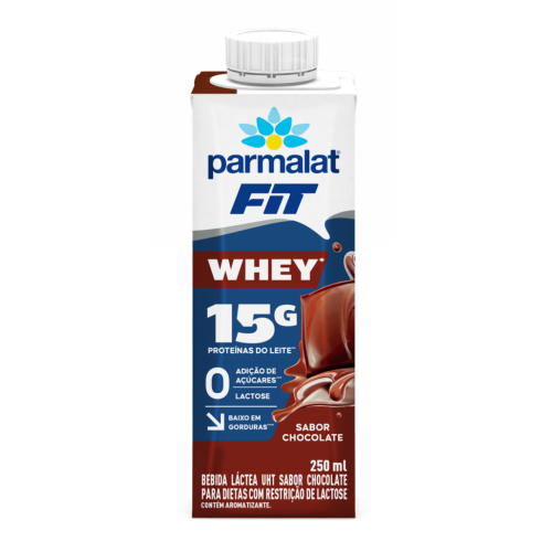 Bebida Com Whey UHT Chocolate Zero Lactose Parmalat Fit Whey Caixa 250ml