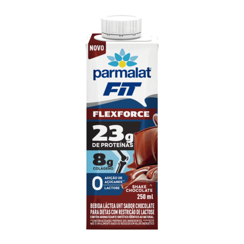 Bebida Com Whey UHT Shake Chocolate Zero Lactose Parmalat Fit Flexforce Caixa 250ml