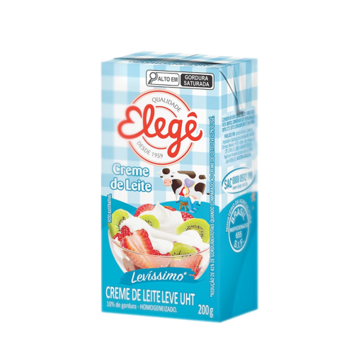 Creme de Leite UHT Levíssimo Homogeneizado Elegê Caixa 200g