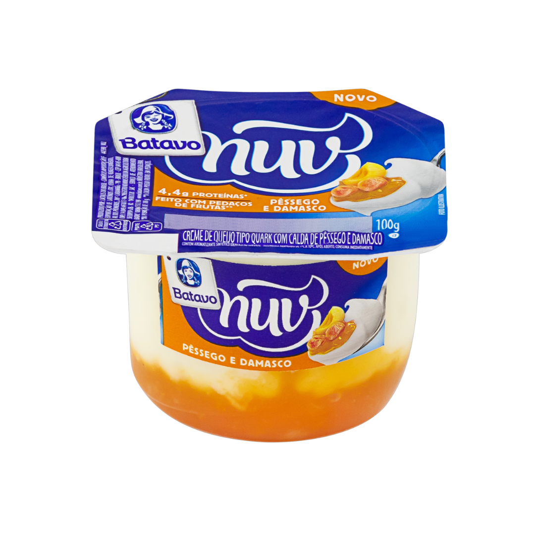 Creme Quark Calda Pêssego e Damasco Batavo Nuv Pote 100g