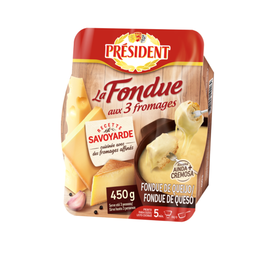 Fondue de 3 Queijos Président Bandeja 450g