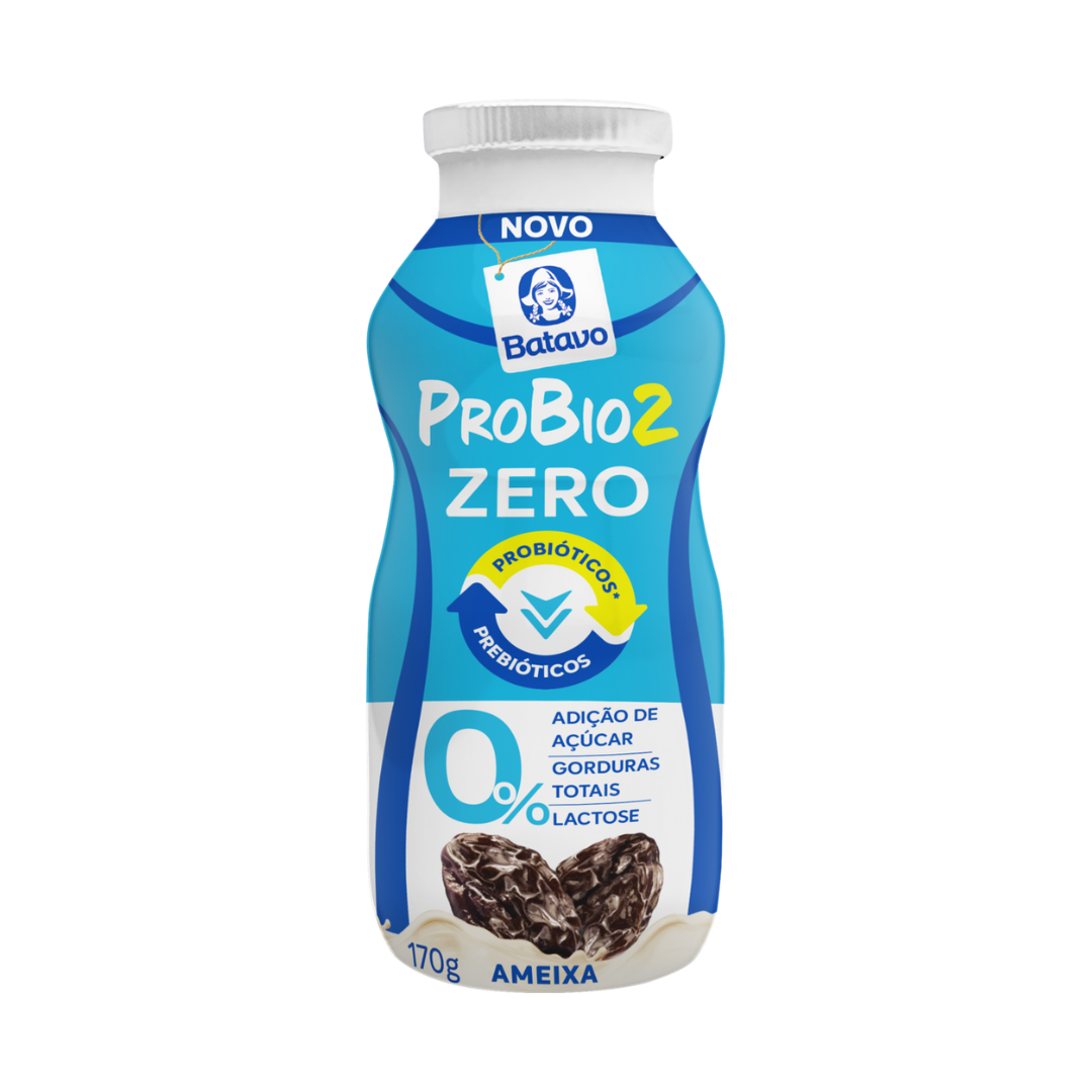 Iogurte Desnatado Ameixa Zero Lactose Batavo Probio2 Frasco 170g