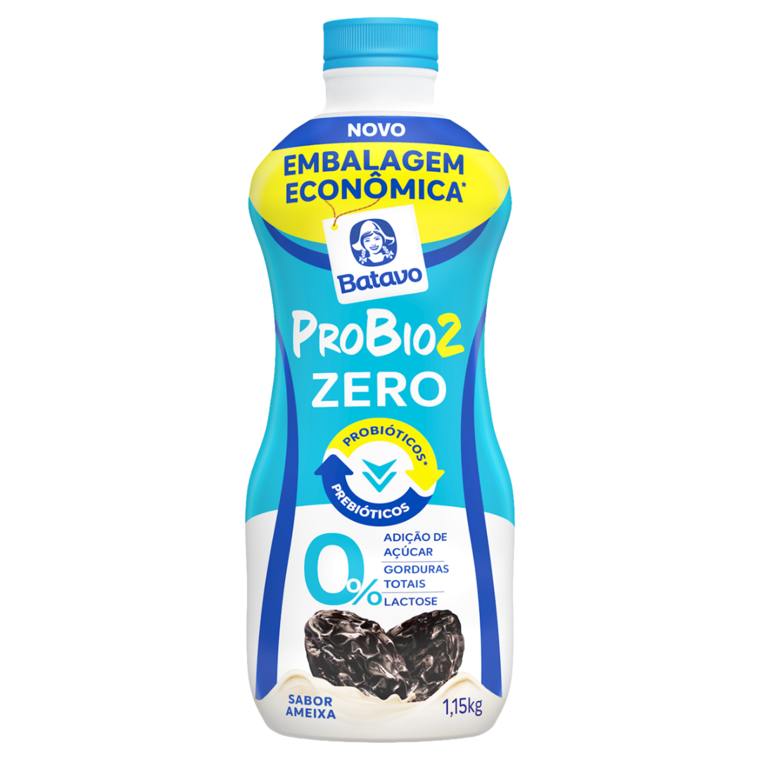 Iogurte Desnatado Ameixa Zero Lactose Batavo Probio2 Garrafa 1,15kg Embalagem Econômica