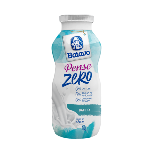 Iogurte Desnatado Batido Zero Lactose Batavo Pense Zero Frasco 170g