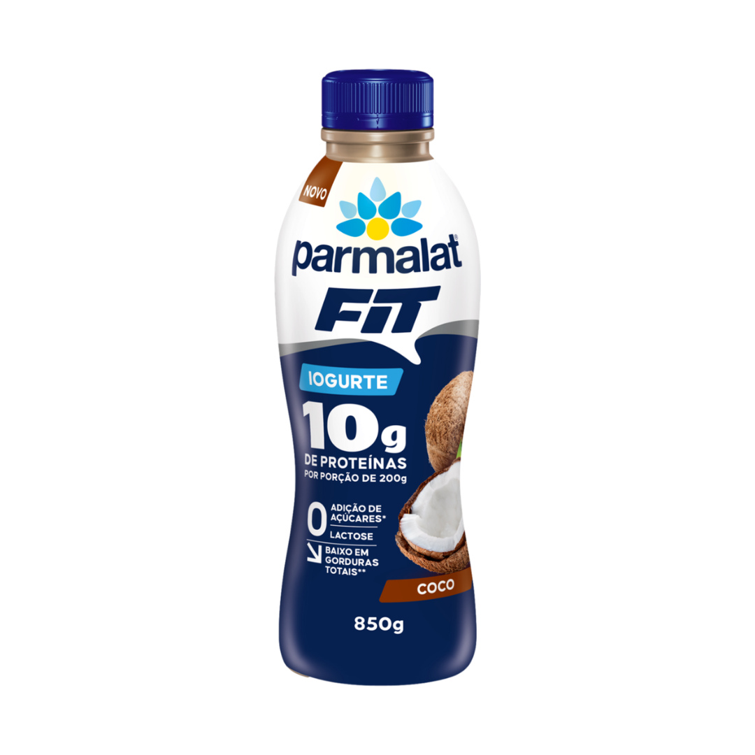 Iogurte Desnatado Coco Zero Lactose Parmalat Fit Garrafa 850g