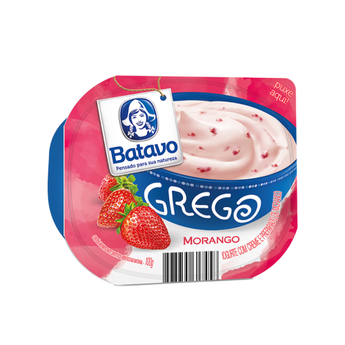 Iogurte Grego Morango Batavo Pote 100g