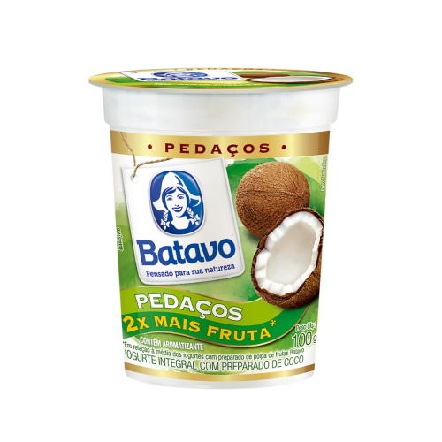 Iogurte Integral Coco Batavo Pedaços Copo 100g