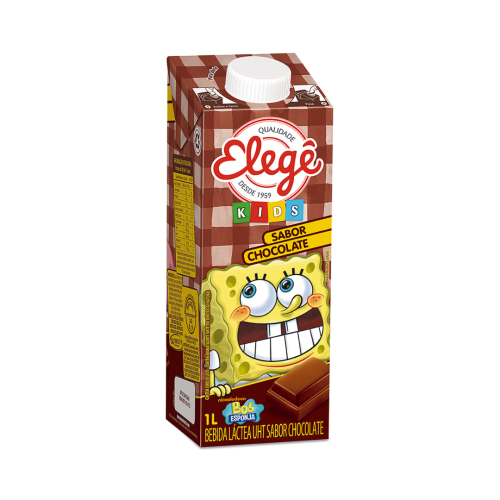 Bebida Láctea UHT Chocolate Bob Esponja Elegê Kids Caixa 1l