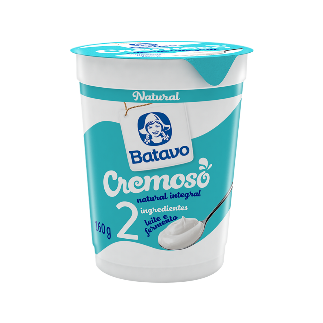 Iogurte Integral Cremoso Natural Batavo Copo 160g