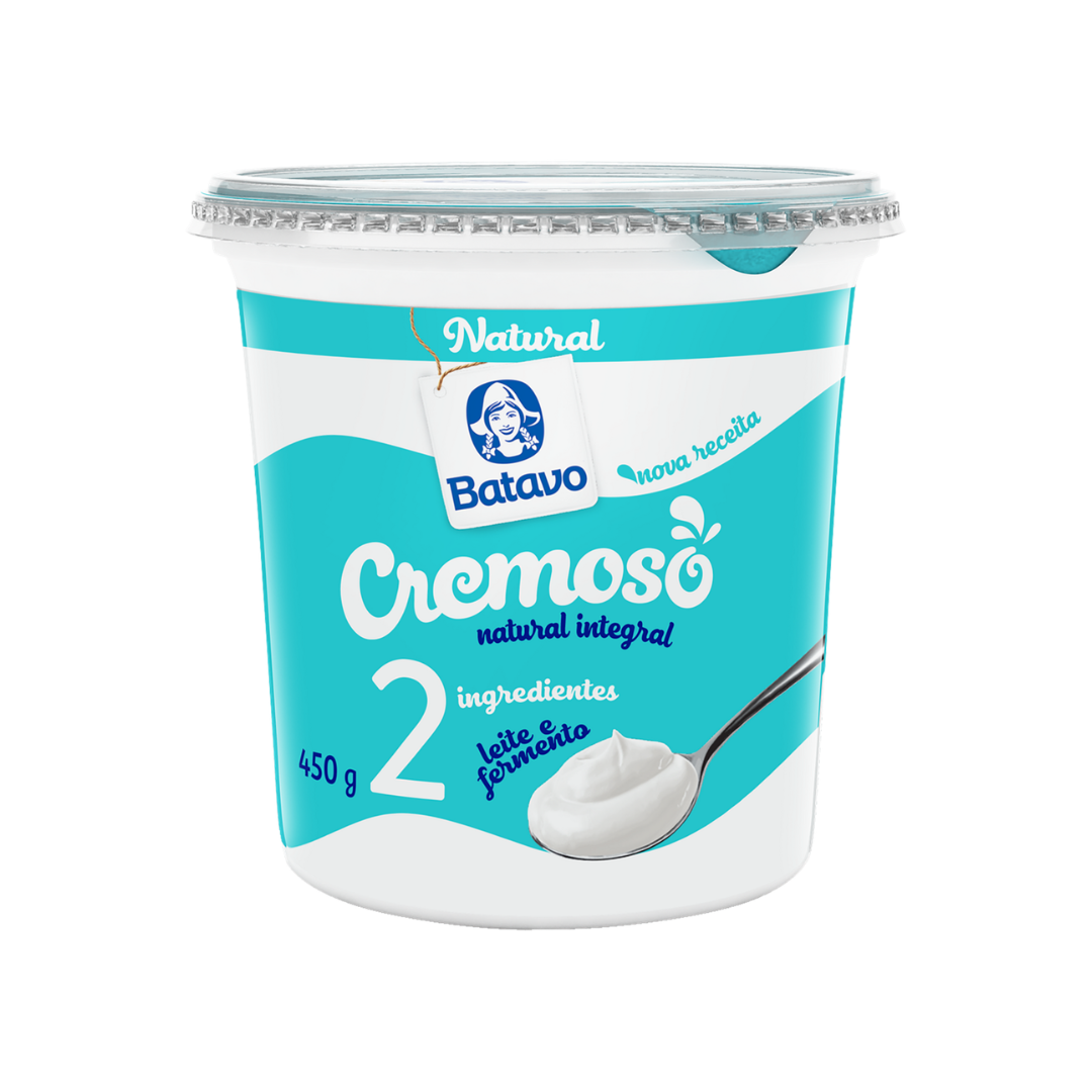 Iogurte Integral Cremoso Natural Batavo Pote 450g