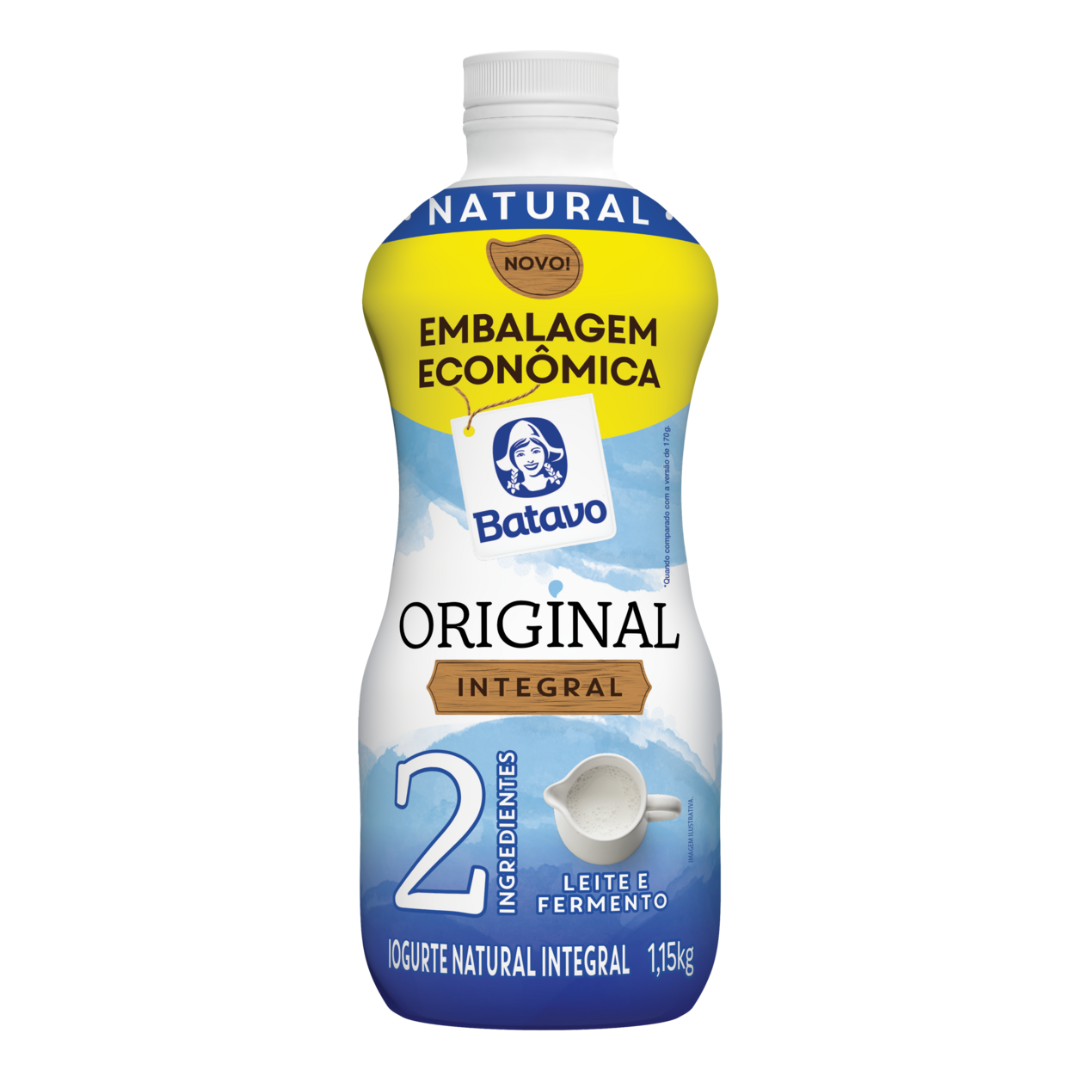 Iogurte Integral Natural Batavo Original Garrafa 1,15kg Embalagem Econômica