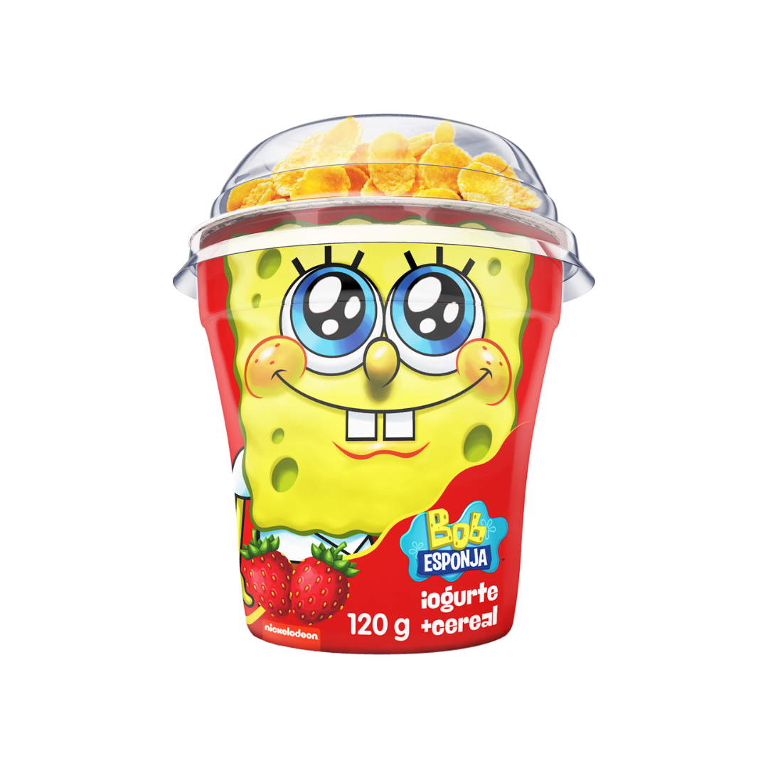 Iogurte Morango com Cereais Bob Esponja Elegê Copo 120g