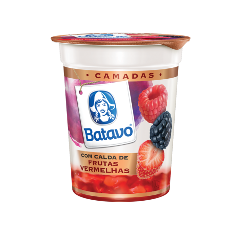Iogurte Parcialmente Desnatado Calda Frutas Vermelhas Batavo Camadas Copo 100g