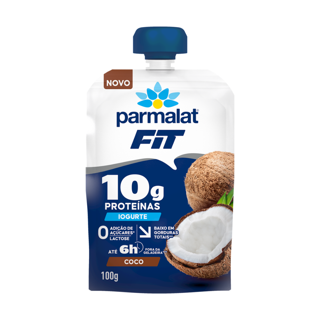 Iogurte Parcialmente Desnatado Coco Zero Lactose Parmalat Fit Squeeze 100g