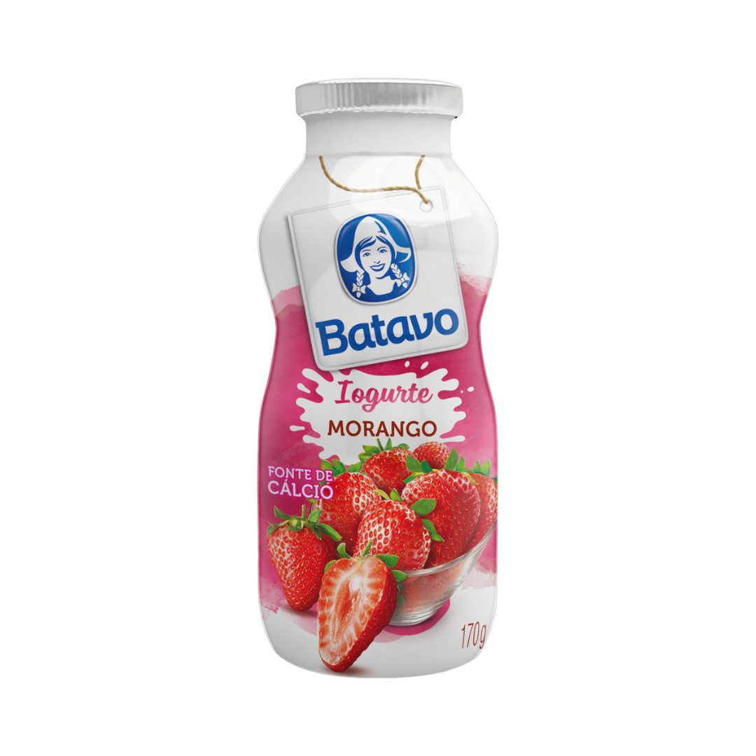 Iogurte Parcialmente Desnatado Morango Batavo Frasco 170g