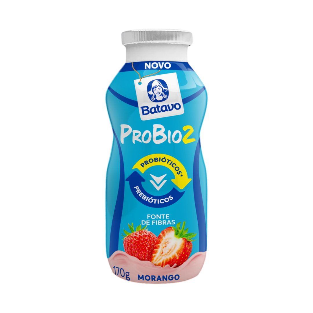 Iogurte Parcialmente Desnatado Morango Batavo Probio2 Frasco 170g