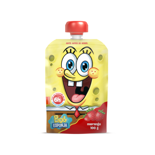 Iogurte Parcialmente Desnatado Morango Bob Esponja Elegê Squeeze 100g