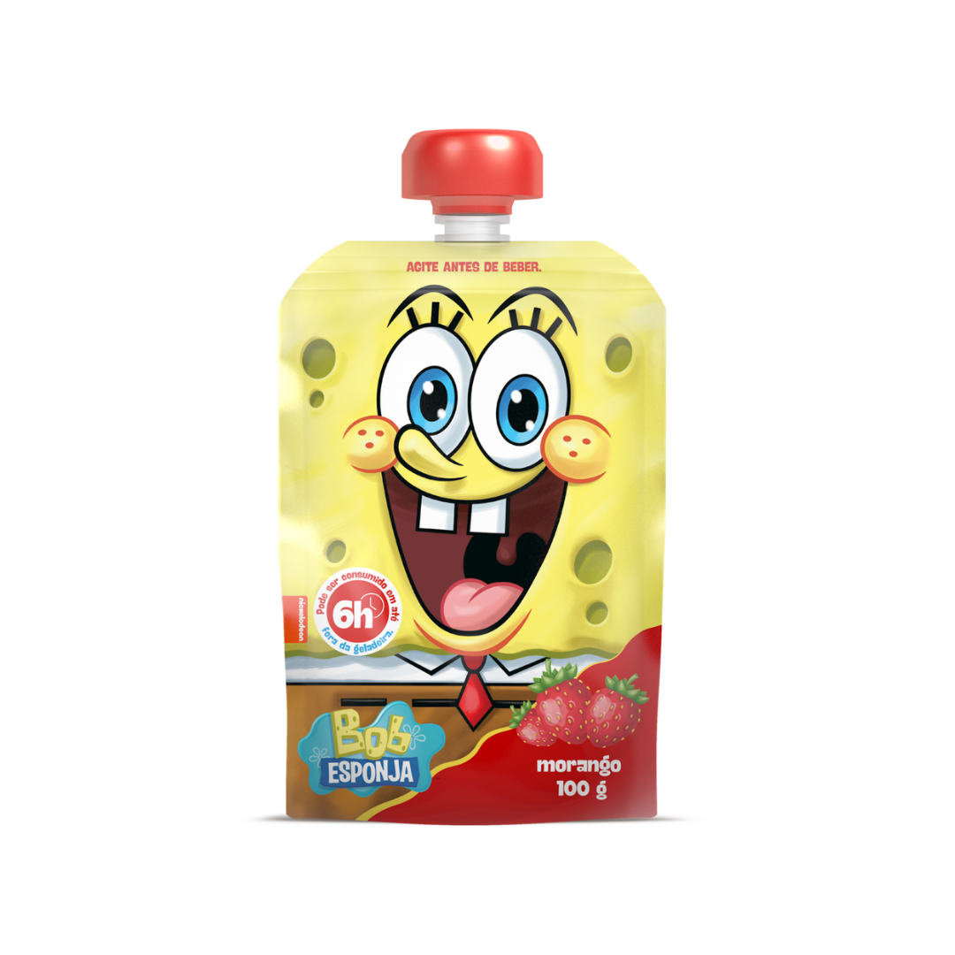 Iogurte Parcialmente Desnatado Morango Bob Esponja Elegê Squeeze 100g
