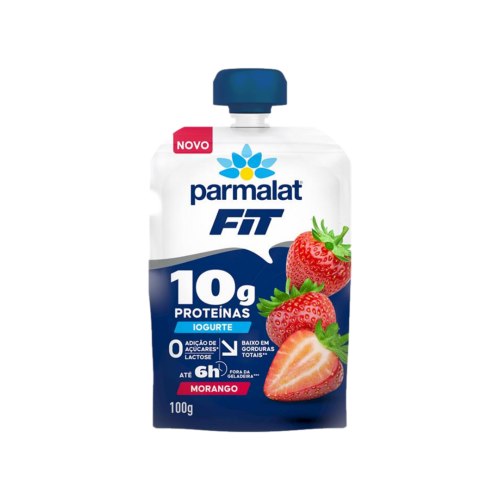 Iogurte Parcialmente Desnatado Morango Zero Lactose Parmalat Fit Squeeze 100g