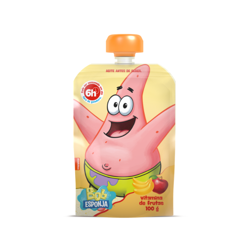 Iogurte Parcialmente Desnatado Vitamina de Frutas Bob Esponja Elegê Squeeze 100g
