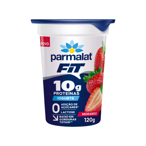 Iogurte Semidesnatado Morango Zero Lactose Parmalat Fit Copo 120g