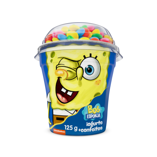 Iogurte Tradicional com Confeito Bob Esponja Elegê Copo 125g