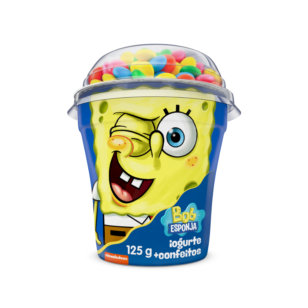 Iogurte Tradicional com Confeito Bob Esponja Elegê Copo 125g