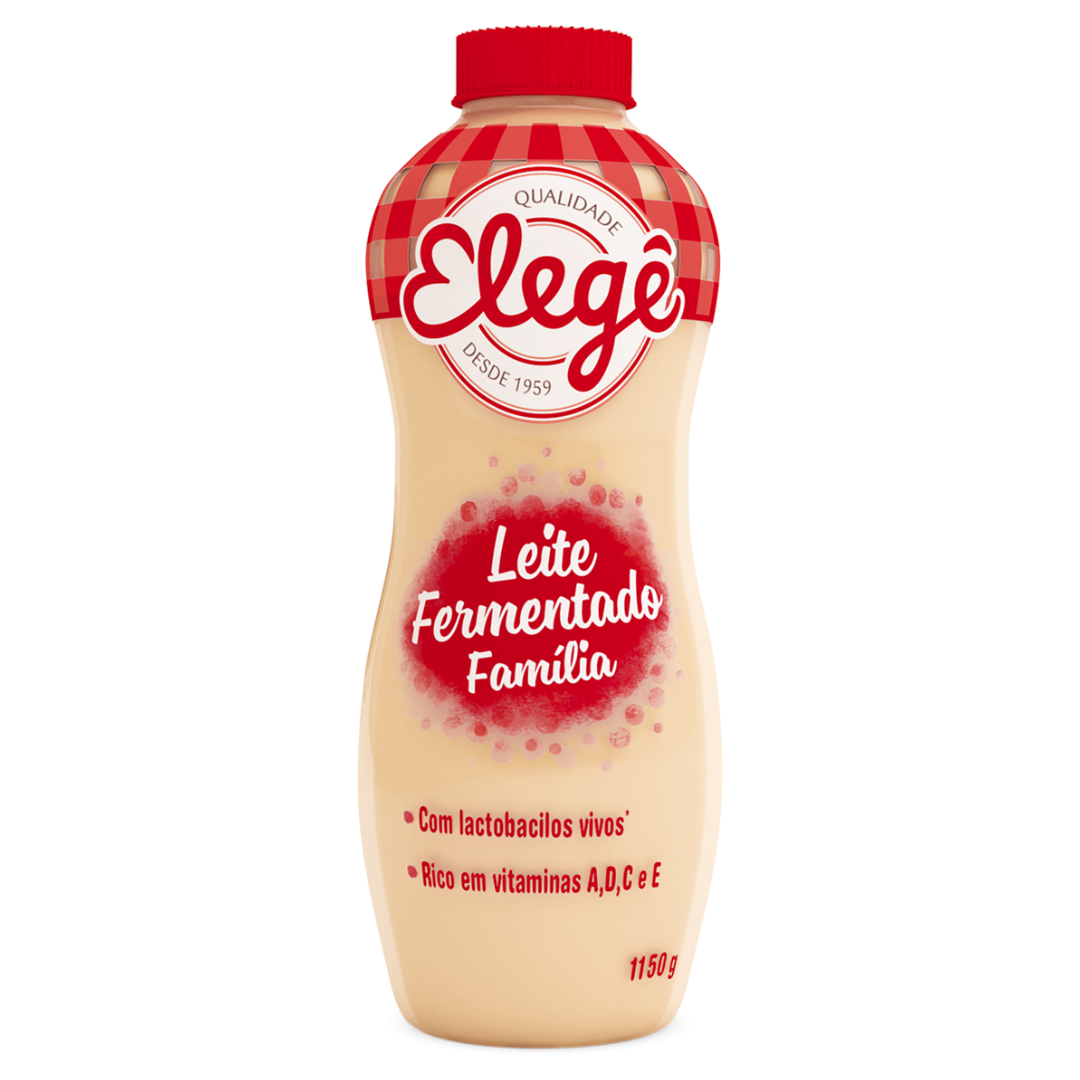 Leite Fermentado Desnatado Elegê Garrafa 1150g Tamanho Família