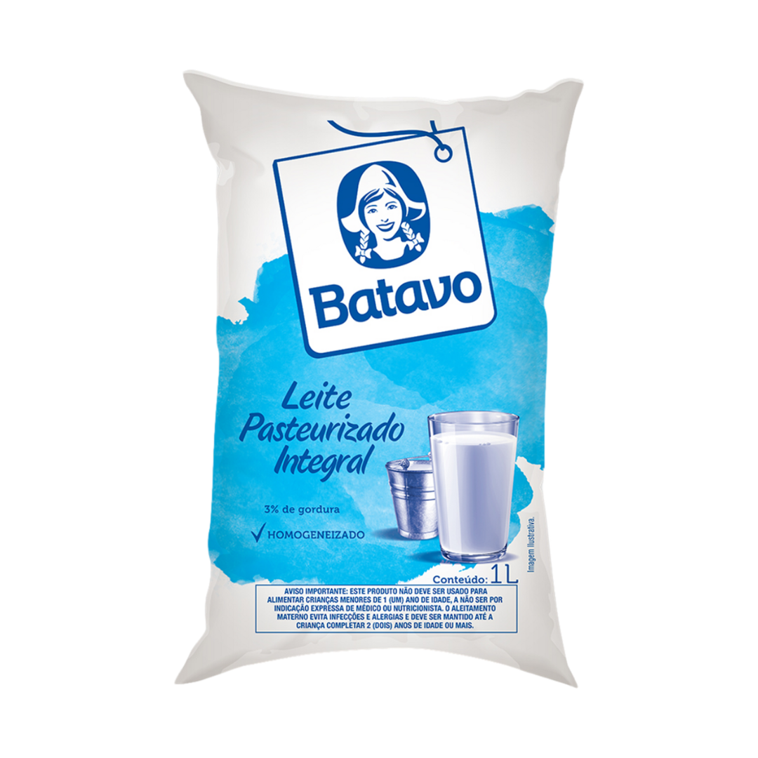 Leite Pasteurizado Homogeneizado Integral Batavo Pacote 1l