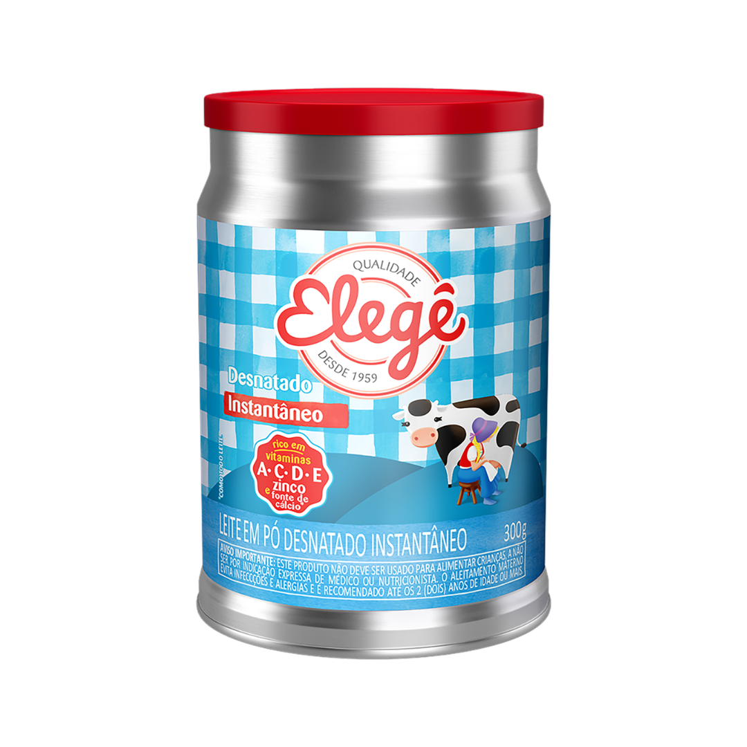 Leite Pó Instantâneo Desnatado Elegê Lata 300g