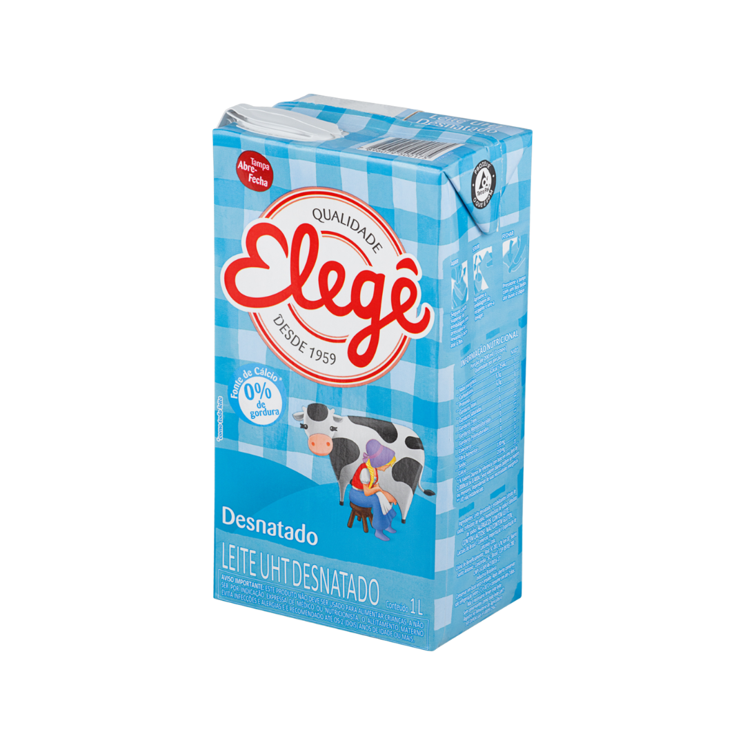 Leite UHT Desnatado Elegê Caixa 1l