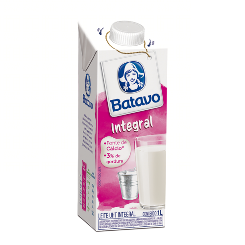 Leite UHT Integral Batavo Caixa com Tampa 1l