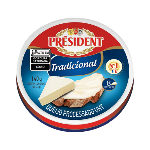 Queijo Processado UHT Tradicional Président 140g 8 Unidades