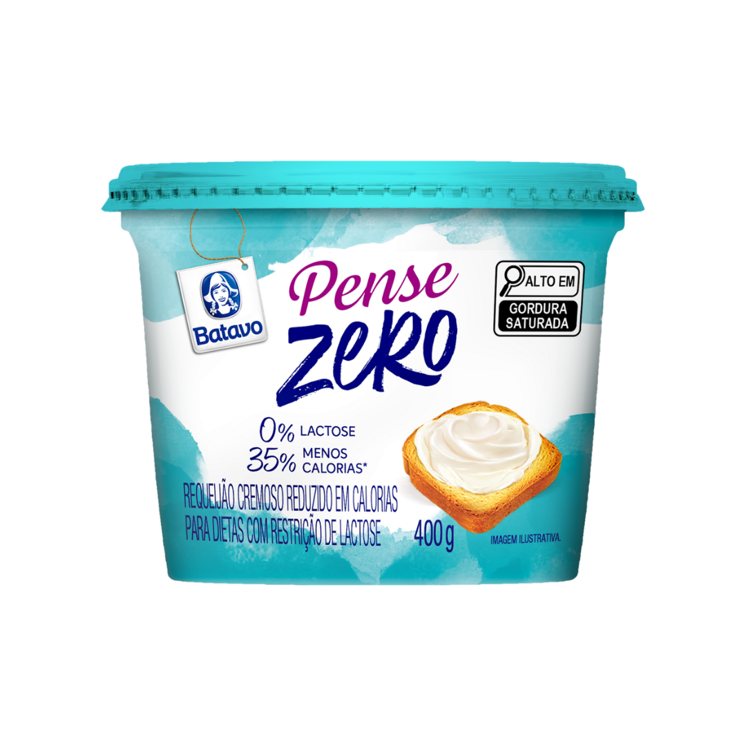 Requeijão Cremoso Zero Lactose Batavo Pense Zero Pote 400g