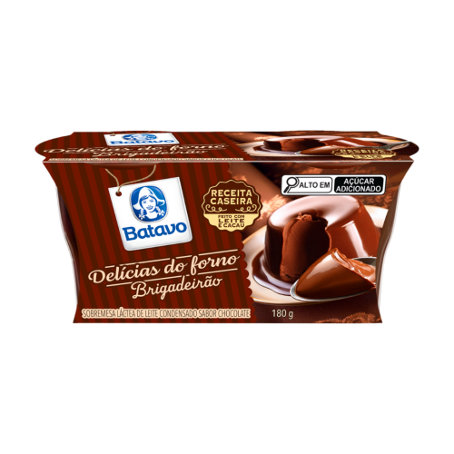 Sobremesa Láctea Brigadeirão Batavo Delícias do Forno Bandeja 180g 2 Unidades