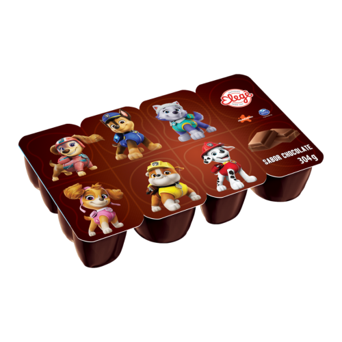 Sobremesa Láctea Chocolate Paw Patrol Elegê Bandeja 304g 8 Unidades