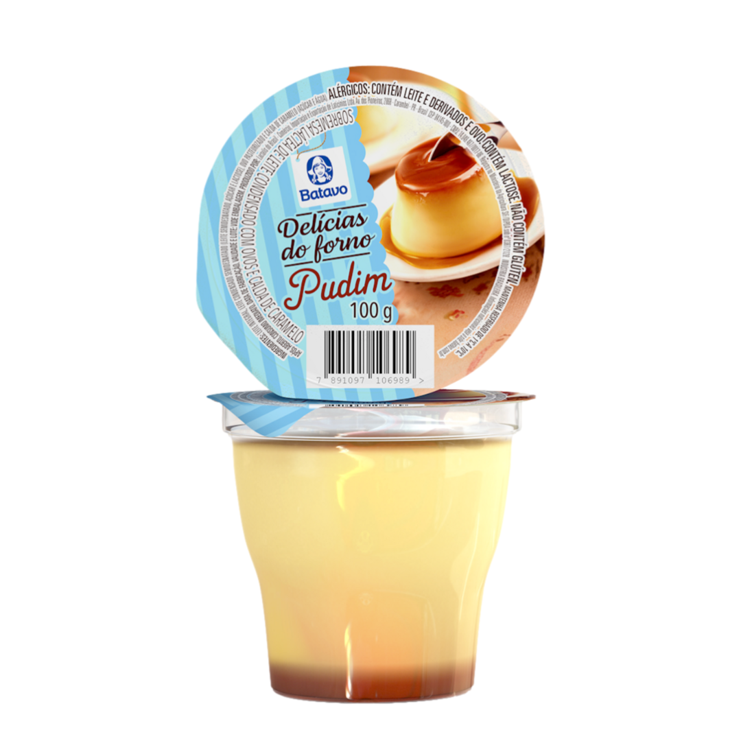 Sobremesa Láctea Pudim Leite Condensado Calda Caramelo Batavo Delícias do Forno Pote 100g