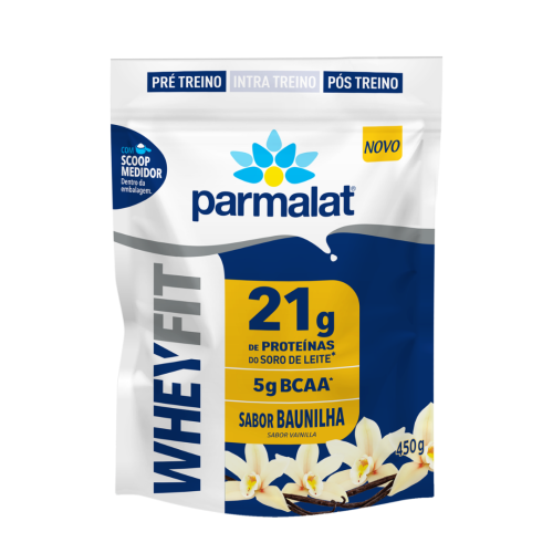 Suplemento Proteico Pó Baunilha Parmalat Whey Fit Pouch 450g