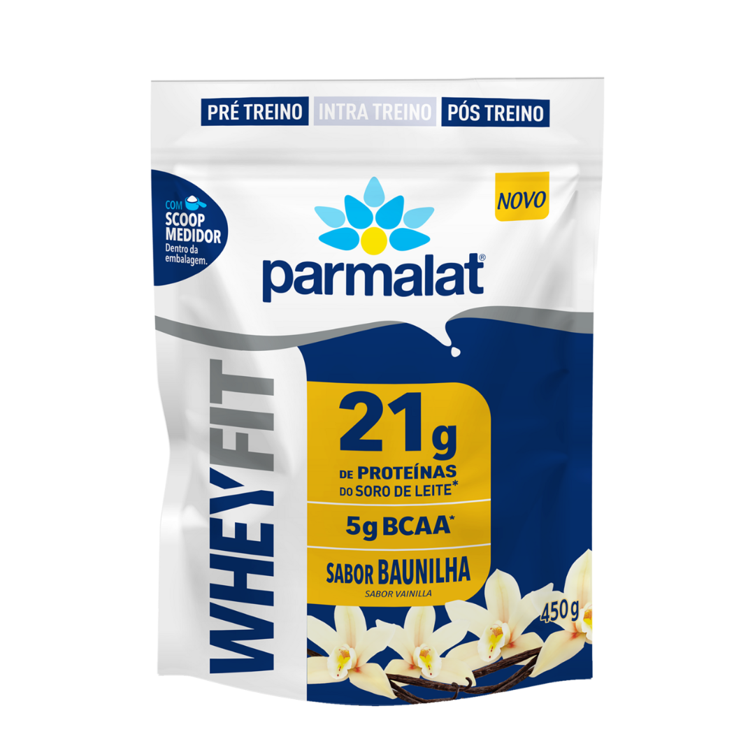 Suplemento Proteico Pó Baunilha Parmalat Whey Fit Pouch 450g