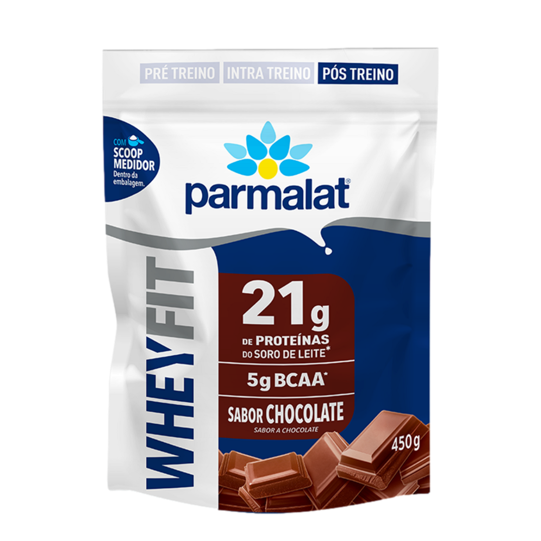 Suplemento Proteico Pó Chocolate Parmalat Whey Fit Pouch 450g